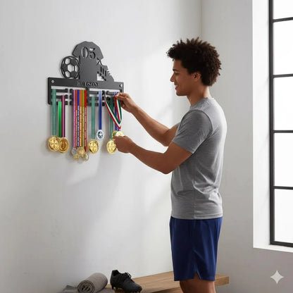 Personalized Football Medal Holder | Custom Soccer Medal Display