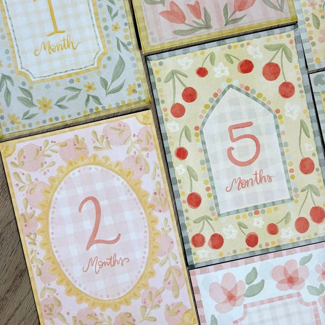Vintage Floral Baby Milestone Cards | Monthly Baby Photo Props | First Year Keepsake