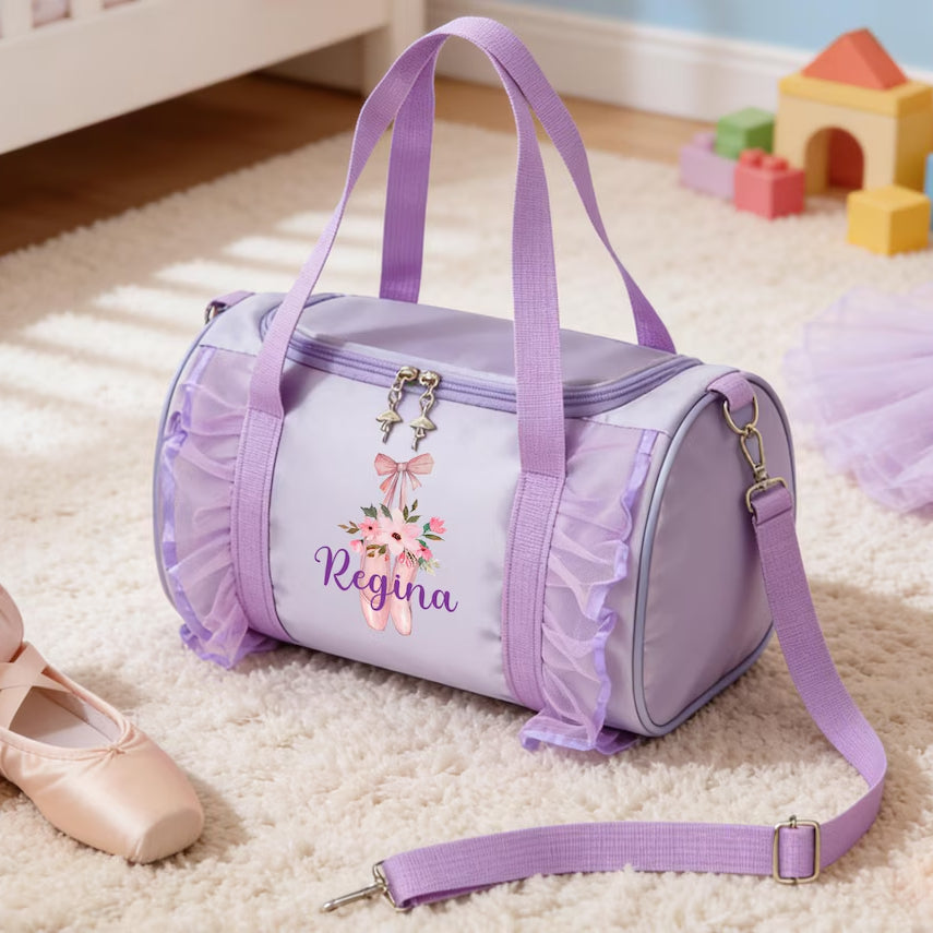 Personalized Ballerina Duffle Bag | Custom Dance Bag for Girls