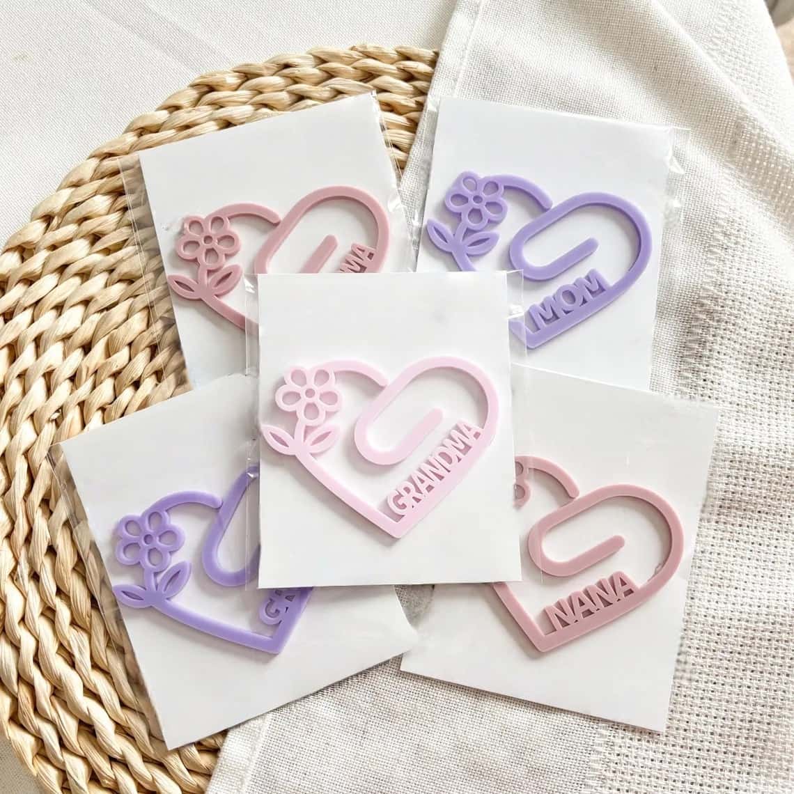 Set of 2 Personalized Mother’s Day Jumbo Bookmarks – Gift for Mom & Grandma