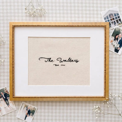 Personalized Embroidered Family Name Sign | Housewarming Gift