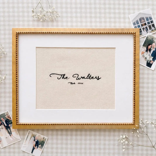 Personalized Embroidered Family Name Sign | Housewarming Gift