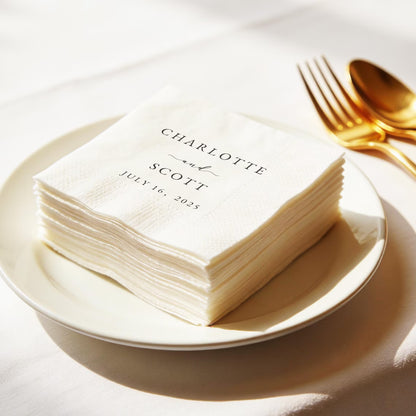 Personalized Wedding Napkins with Text – Custom Cocktail Napkins