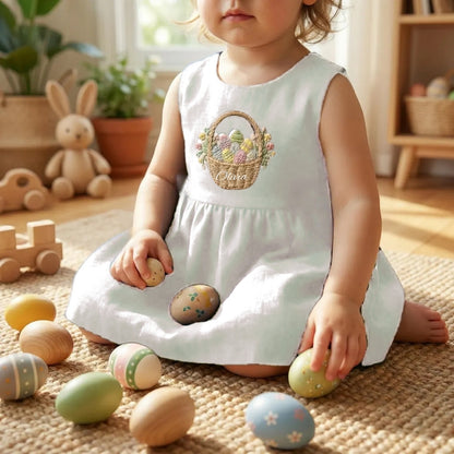 Embroidered Easter Dress for Girls – Personalized & Cute
