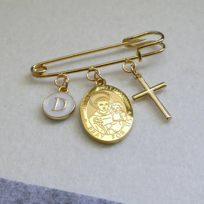 Personalized Saint Keepsake Pin | Catholic Faith Gift Jewelry