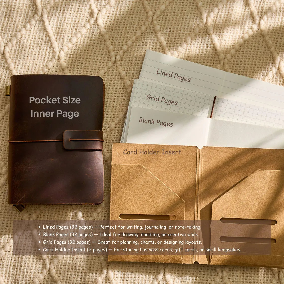 Personalized Leather Journal Notebook | Custom Gift for Students & Teachers