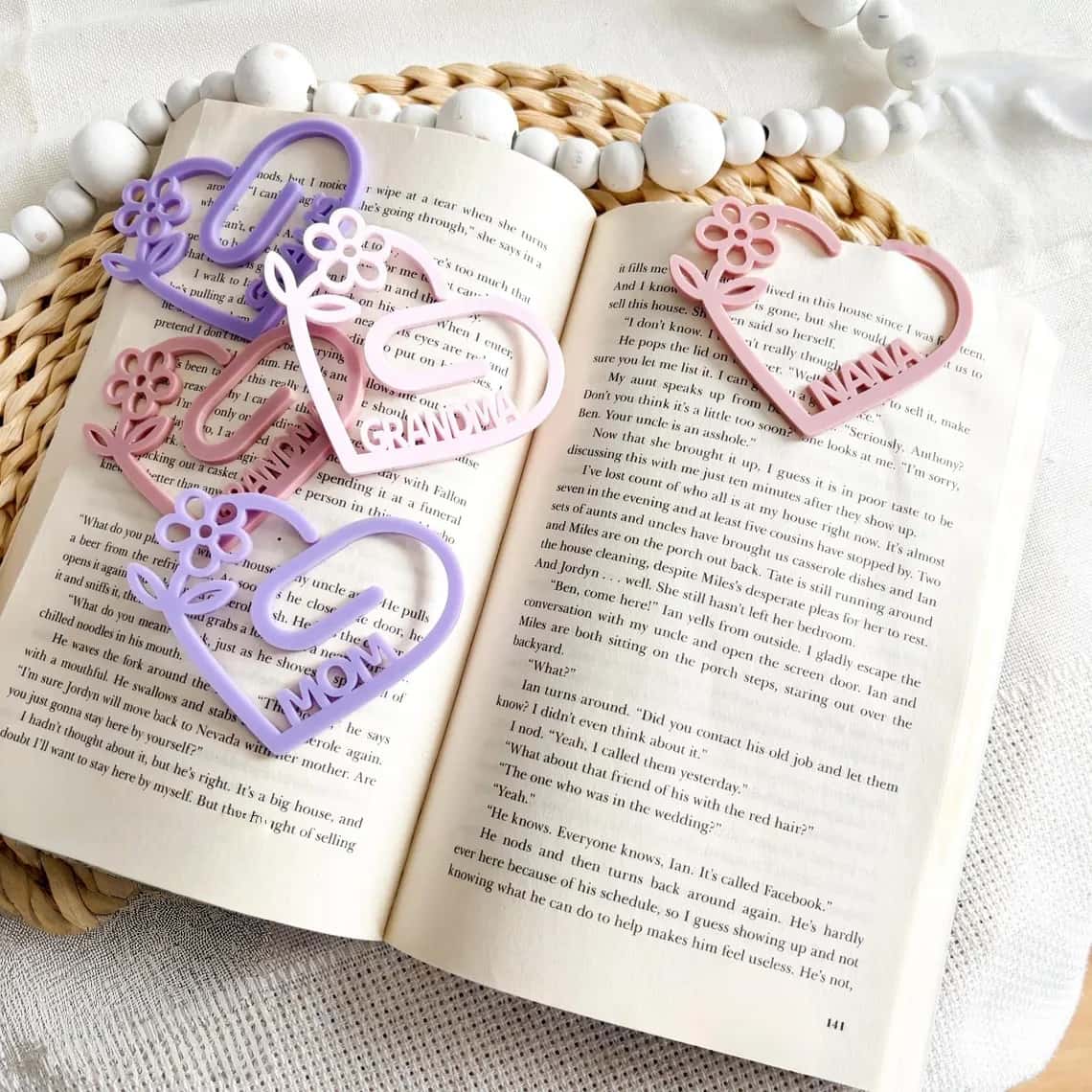 Set of 2 Personalized Mother’s Day Jumbo Bookmarks – Gift for Mom & Grandma