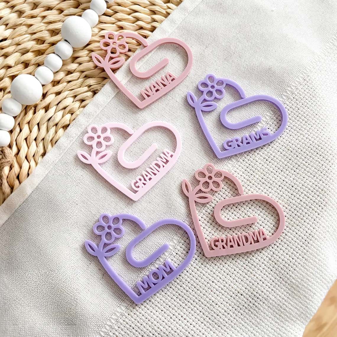 Set of 2 Personalized Mother’s Day Jumbo Bookmarks – Gift for Mom & Grandma