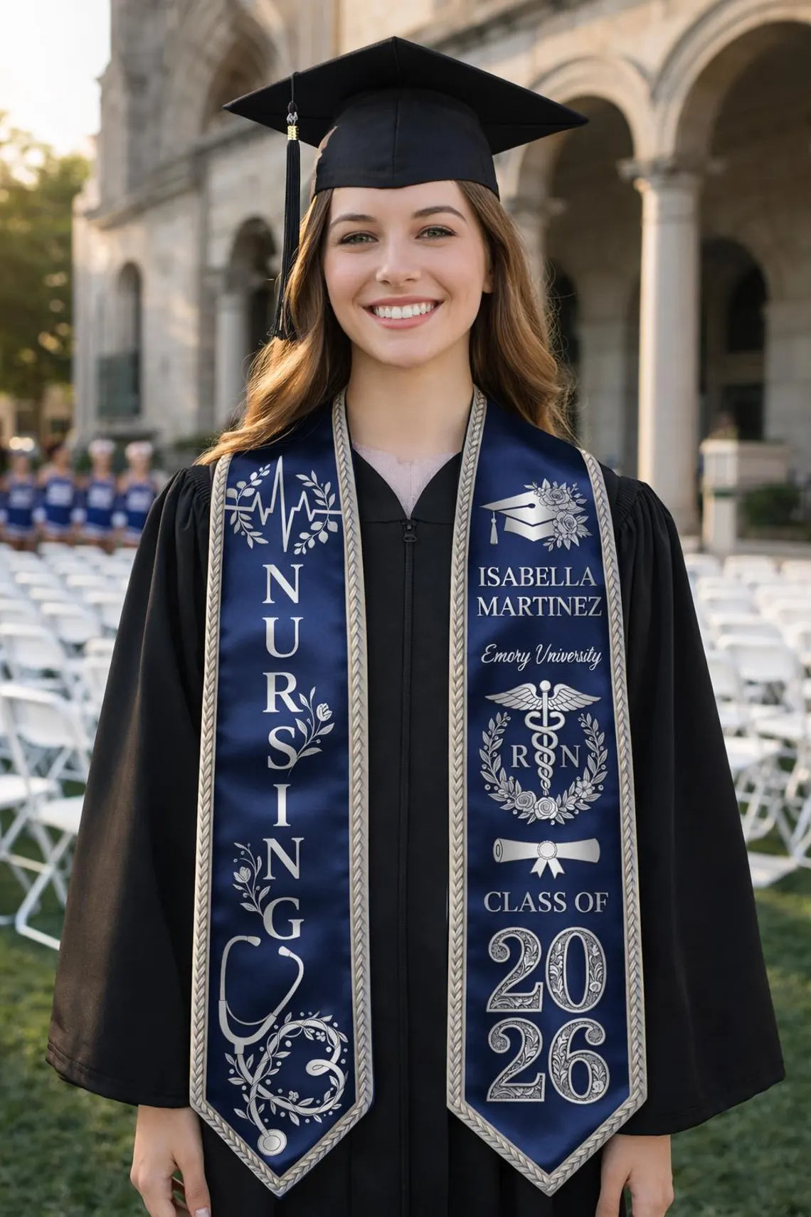Personalized Nursing Graduation Stole – Custom RN Sash Gift