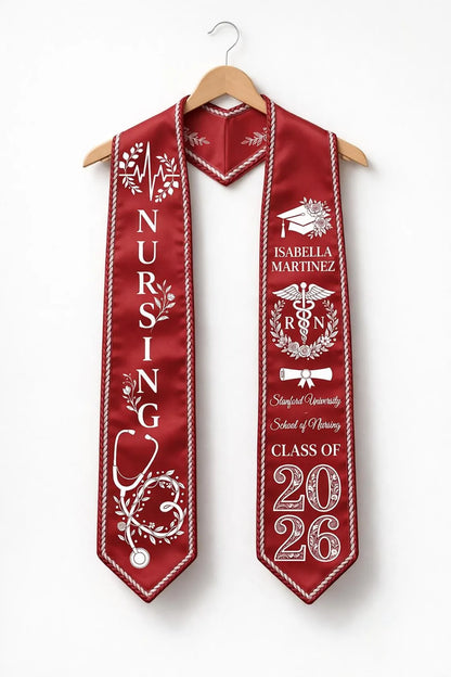 Personalized Nursing Graduation Stole – Custom RN Sash Gift