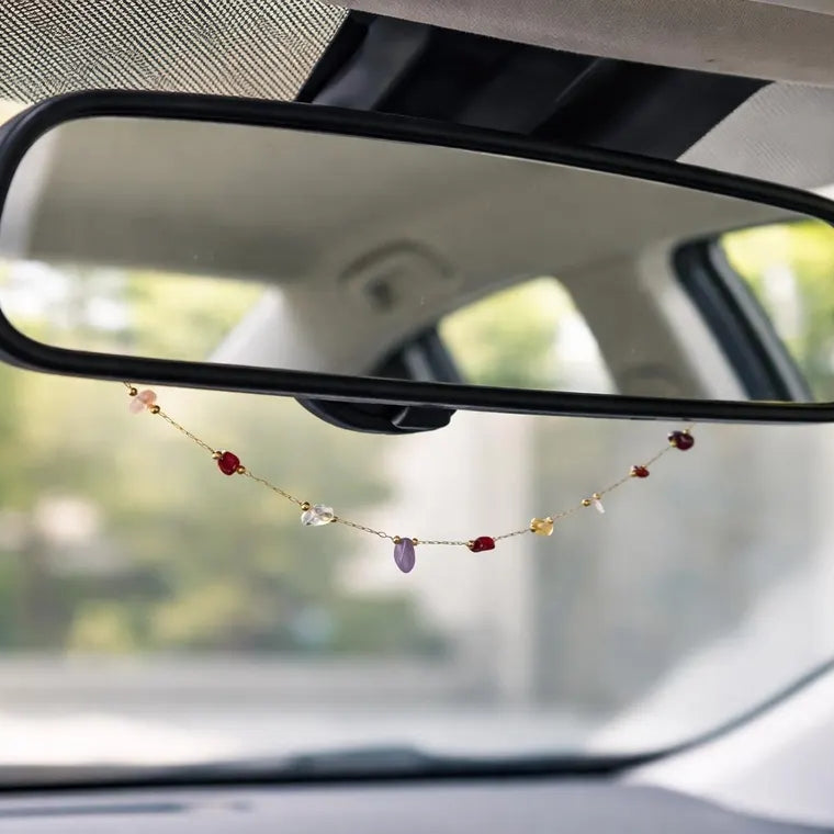 Chakra Crystal Car Charm – Spiritual Protection Rearview Decor