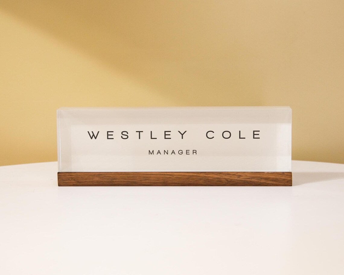 Pastel Acrylic Name Block | Custom Desk Name Plaque D3