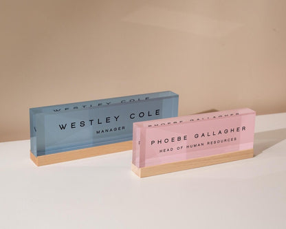Pastel Acrylic Name Block | Custom Desk Name Plaque D3