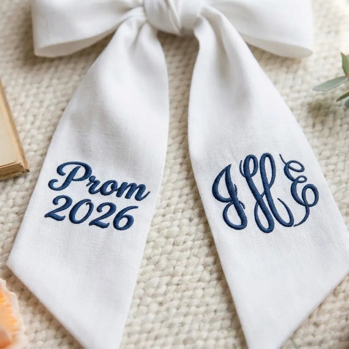 Personalized Prom Bouquet Sash – Custom Embroidered Ribbon