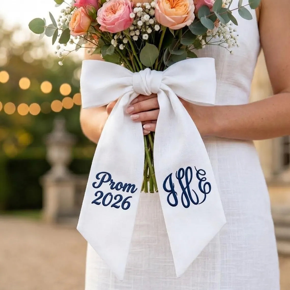 Personalized Prom Bouquet Sash – Custom Embroidered Ribbon