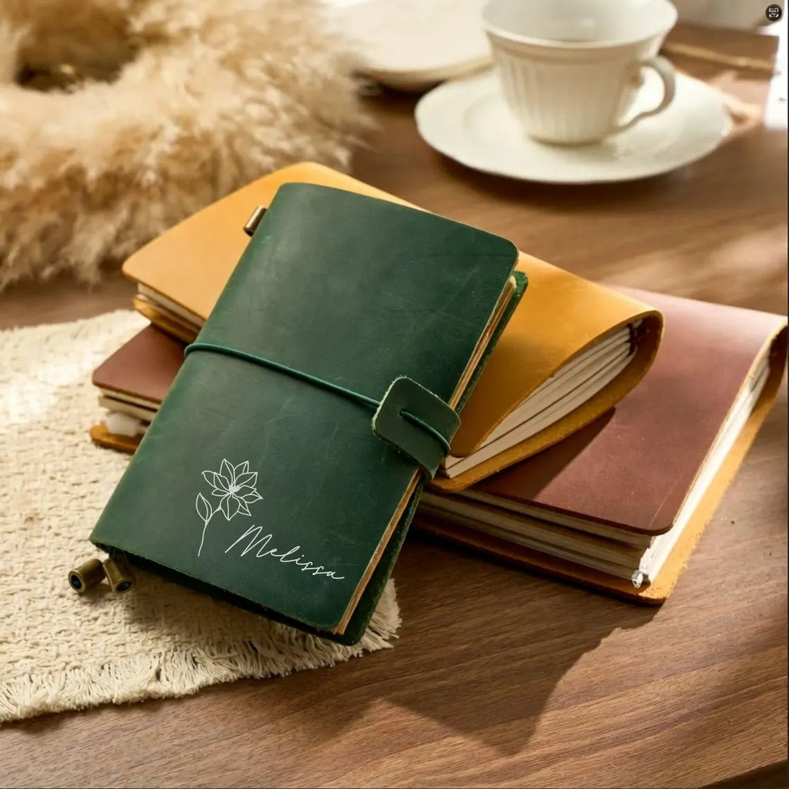 Personalized Leather Journal Notebook | Custom Gift for Students & Teachers
