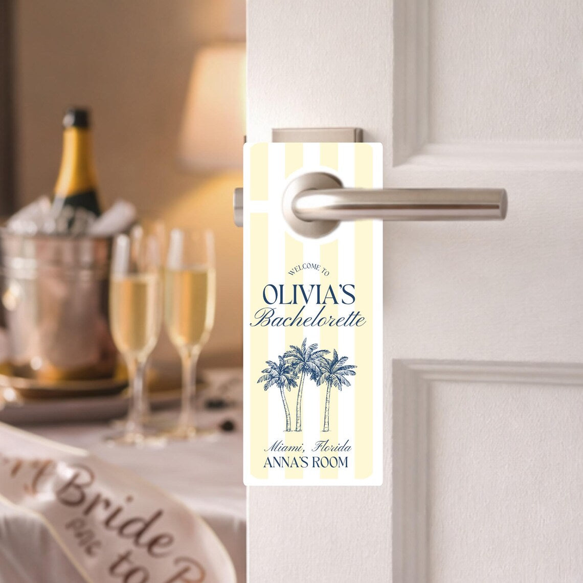 Personalized Acrylic Bachelorette Door Sign | Custom Bach Party Decor