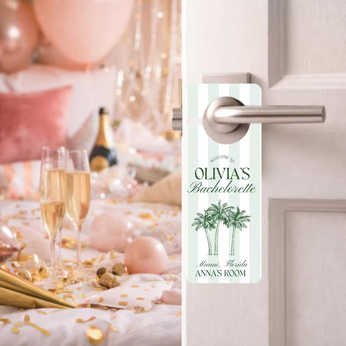 Personalized Acrylic Bachelorette Door Sign | Custom Bach Party Decor