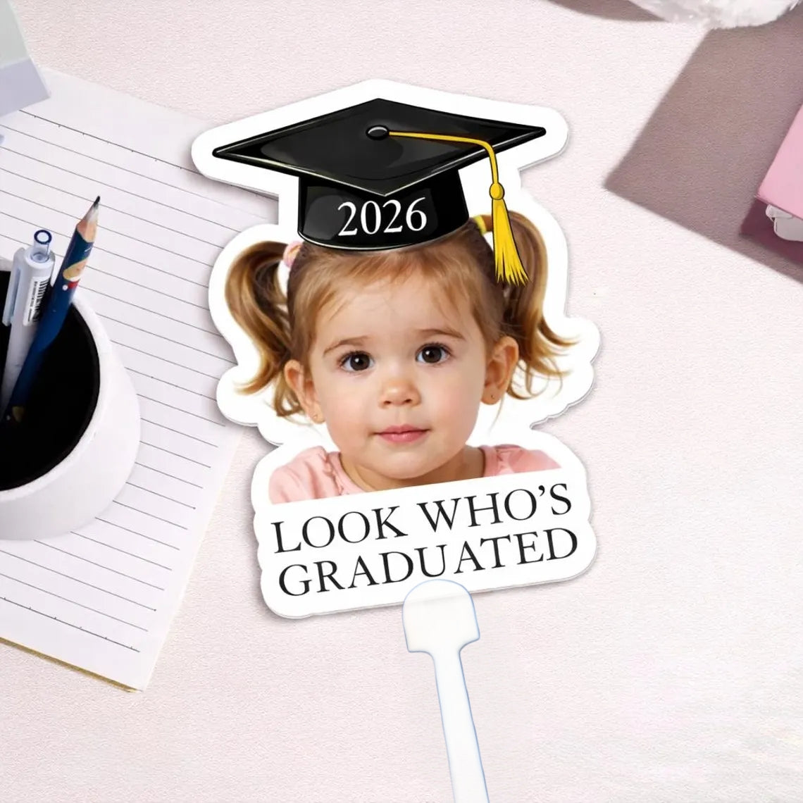 Vintage Childhood Photo Graduation Fan | Custom Gift
