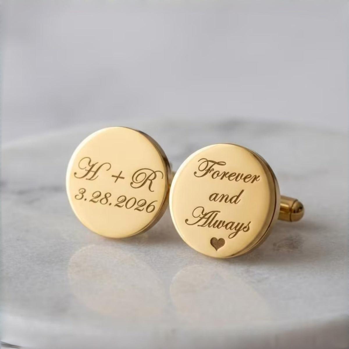 Personalized Engraved Cufflinks | Custom Wedding Gift for Him