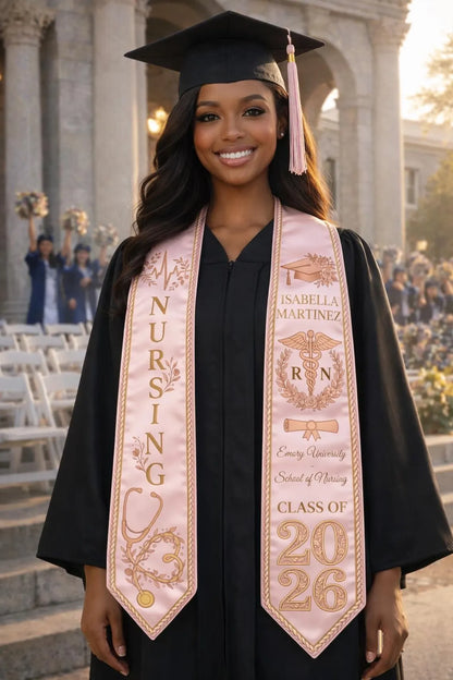 Personalized Nursing Graduation Stole – Custom RN Sash Gift