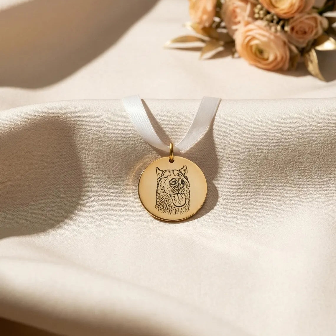 Custom Pet Portrait Bridal Bouquet Charm – Wedding Memorial Gift