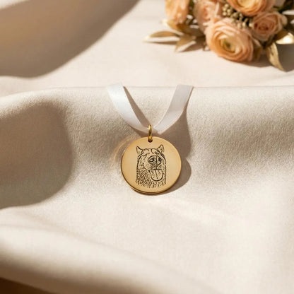 Custom Pet Portrait Bridal Bouquet Charm – Wedding Memorial Gift