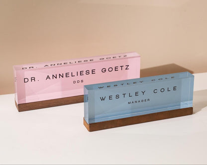 Pastel Acrylic Name Block | Custom Desk Name Plaque D3