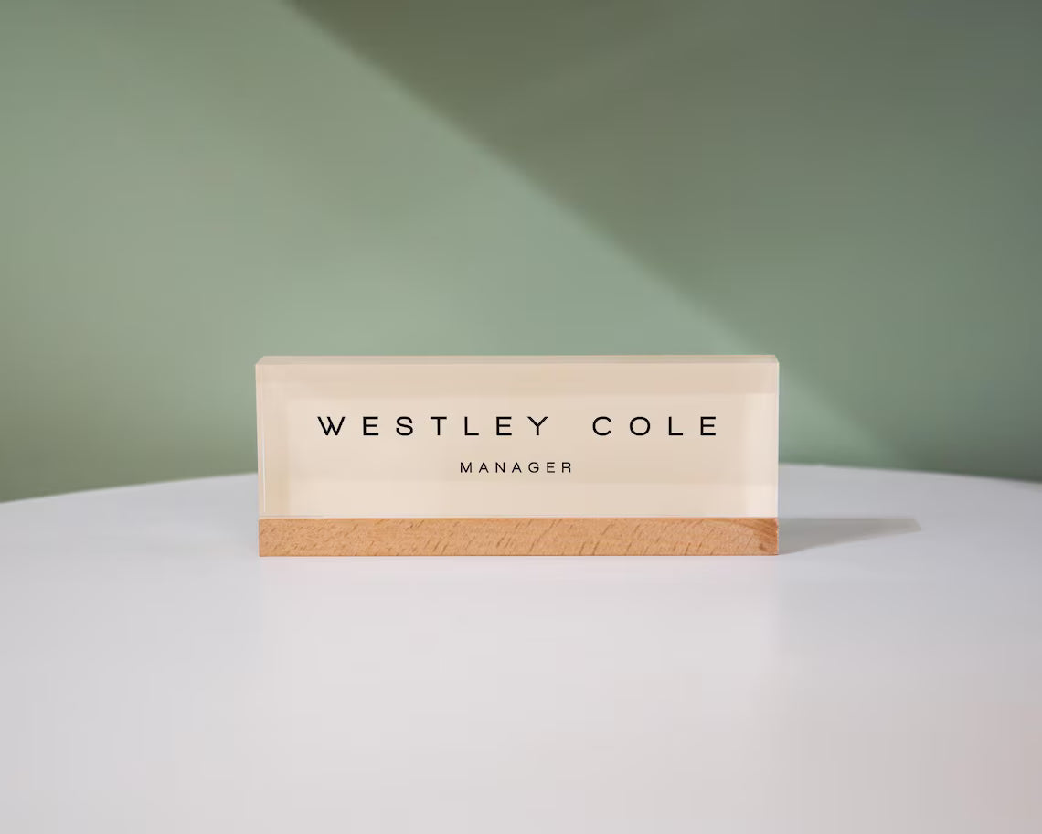 Pastel Acrylic Name Block | Custom Desk Name Plaque D3