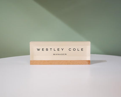 Pastel Acrylic Name Block | Custom Desk Name Plaque D3