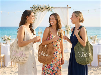 Personalized Crochet Beach Bag – Custom Summer Tote Gift