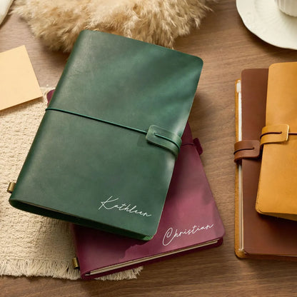 Personalized Leather Journal Notebook | Custom Gift for Students & Teachers