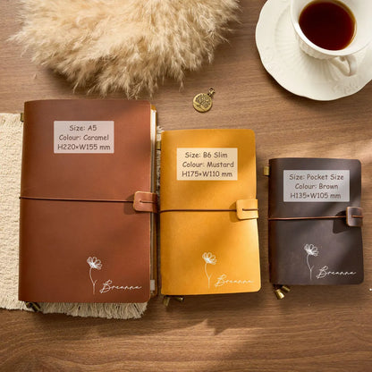 Personalized Leather Journal Notebook | Custom Gift for Students & Teachers