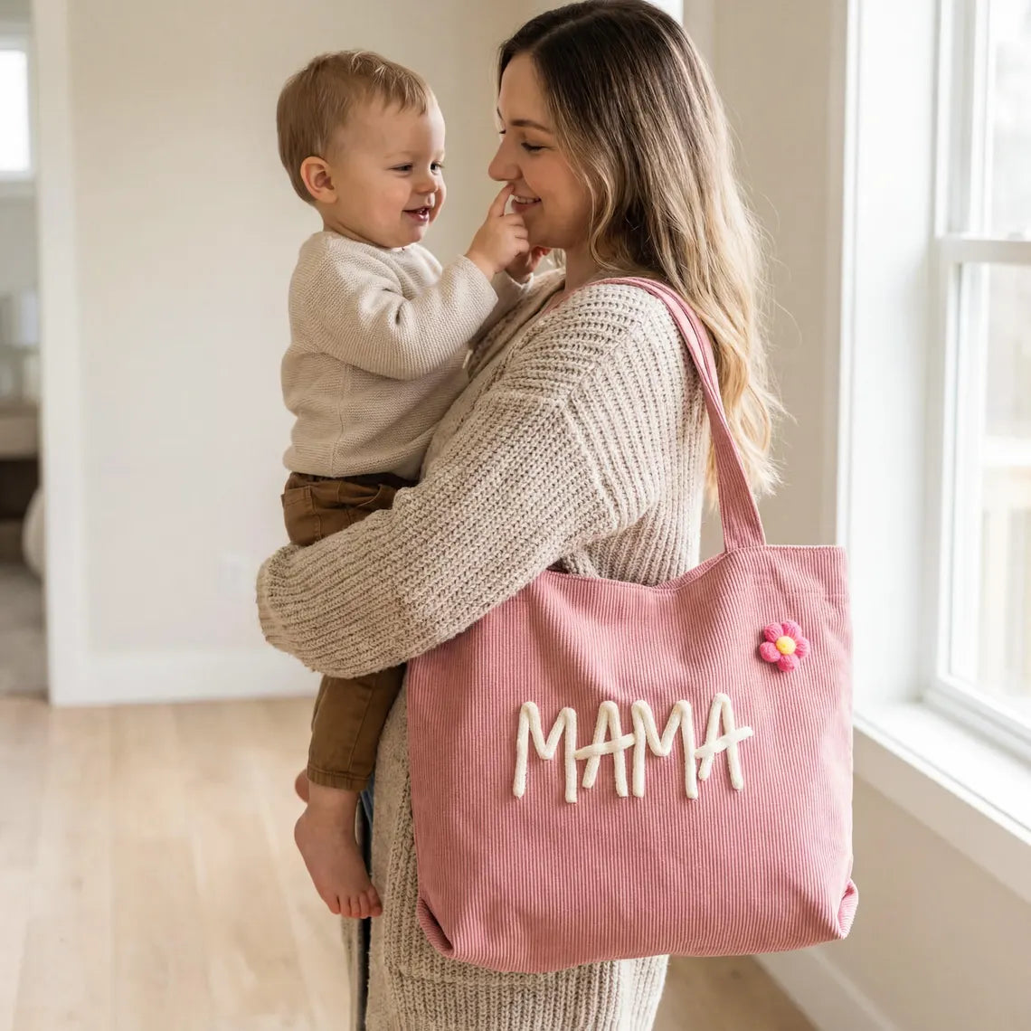 Personalized Grandma Tote Bag with 3D Name Gift