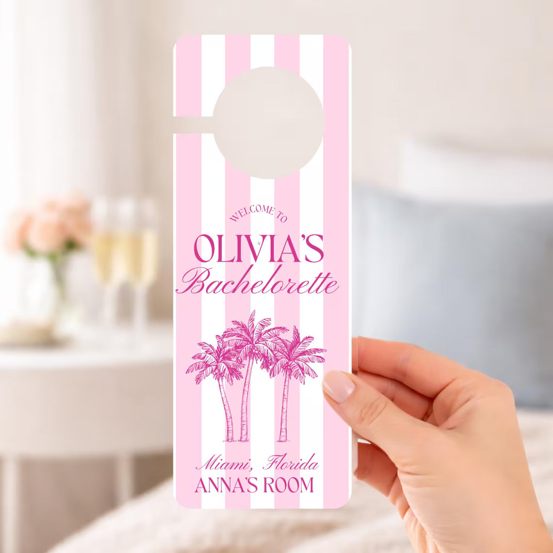 Personalized Acrylic Bachelorette Door Sign | Custom Bach Party Decor