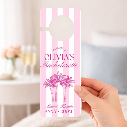 Personalized Acrylic Bachelorette Door Sign | Custom Bach Party Decor