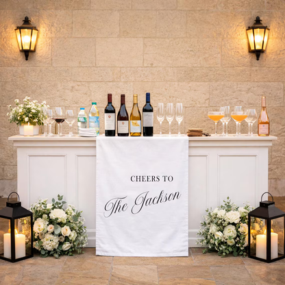 Custom Wedding Welcome Sign | Personalized Fabric Banner