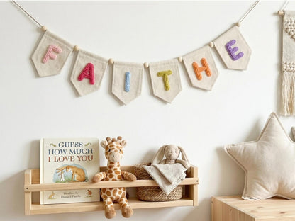 Personalized Yarn Name Banner – Nursery Wall Decor Gift