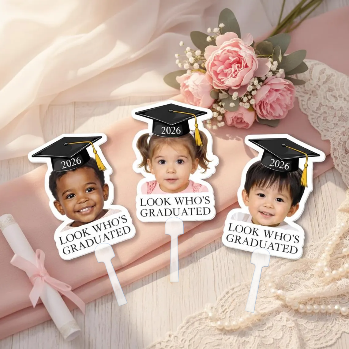 Vintage Childhood Photo Graduation Fan | Custom Gift
