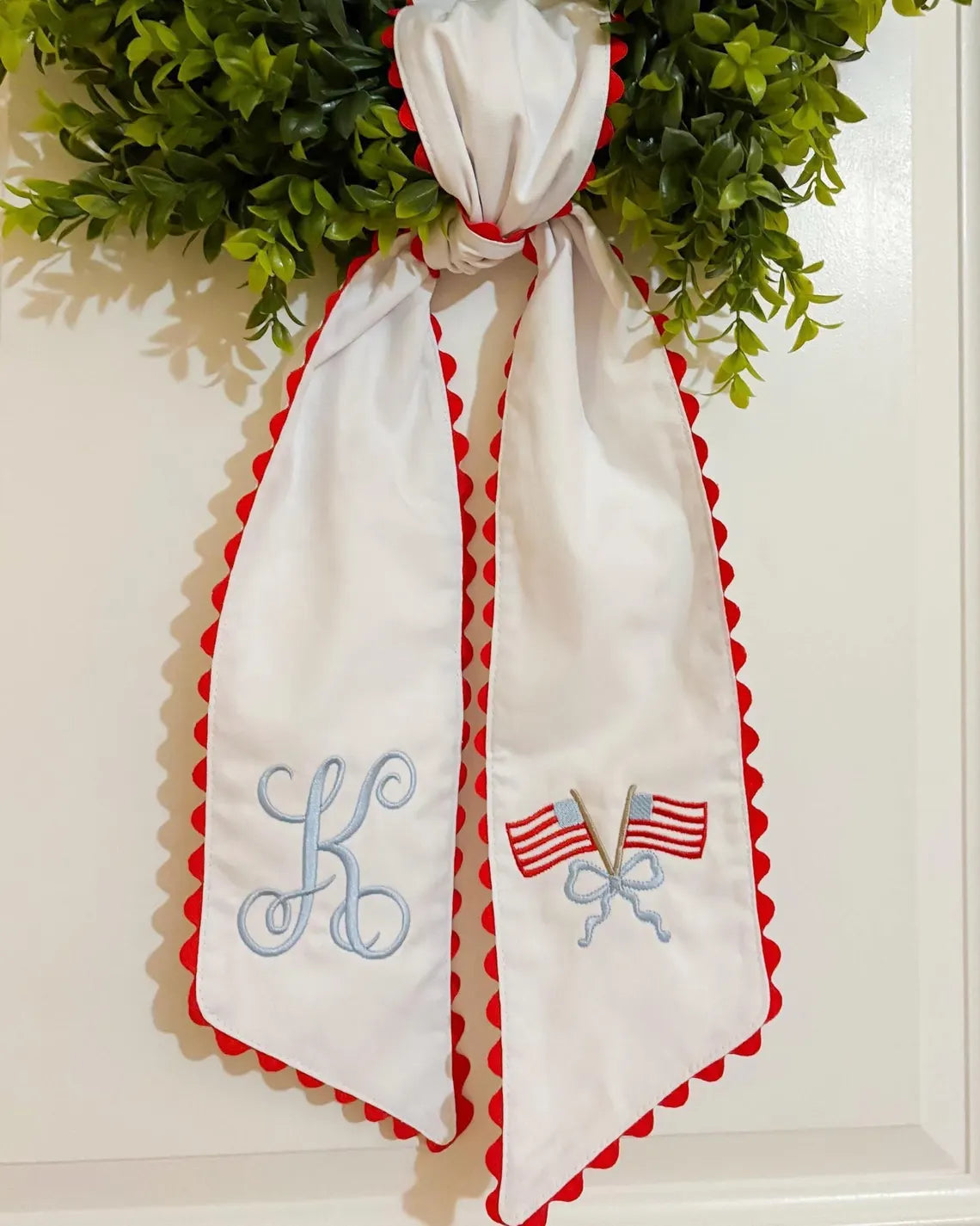 Personalized 4th of July Wreath Sash for Front Door Decor