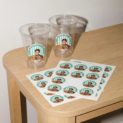 Custom Face Birthday Stickers | Personalized Party Photo Labels