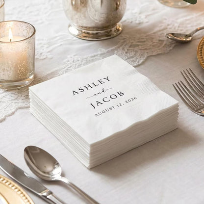 Personalized Wedding Napkins with Text – Custom Cocktail Napkins