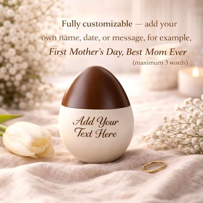 First Mother’s Day Keepsake Box – Personalized Wooden Egg Keepsake Box