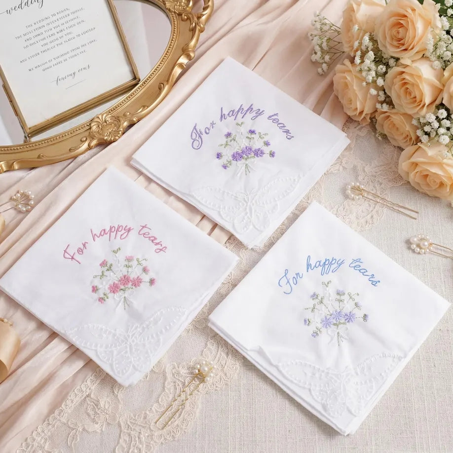 Personalized Wedding Handkerchief | Custom Bridal Keepsake Gift