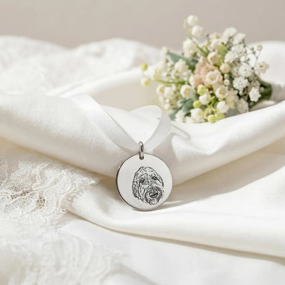 Custom Pet Portrait Bridal Bouquet Charm – Wedding Memorial Gift