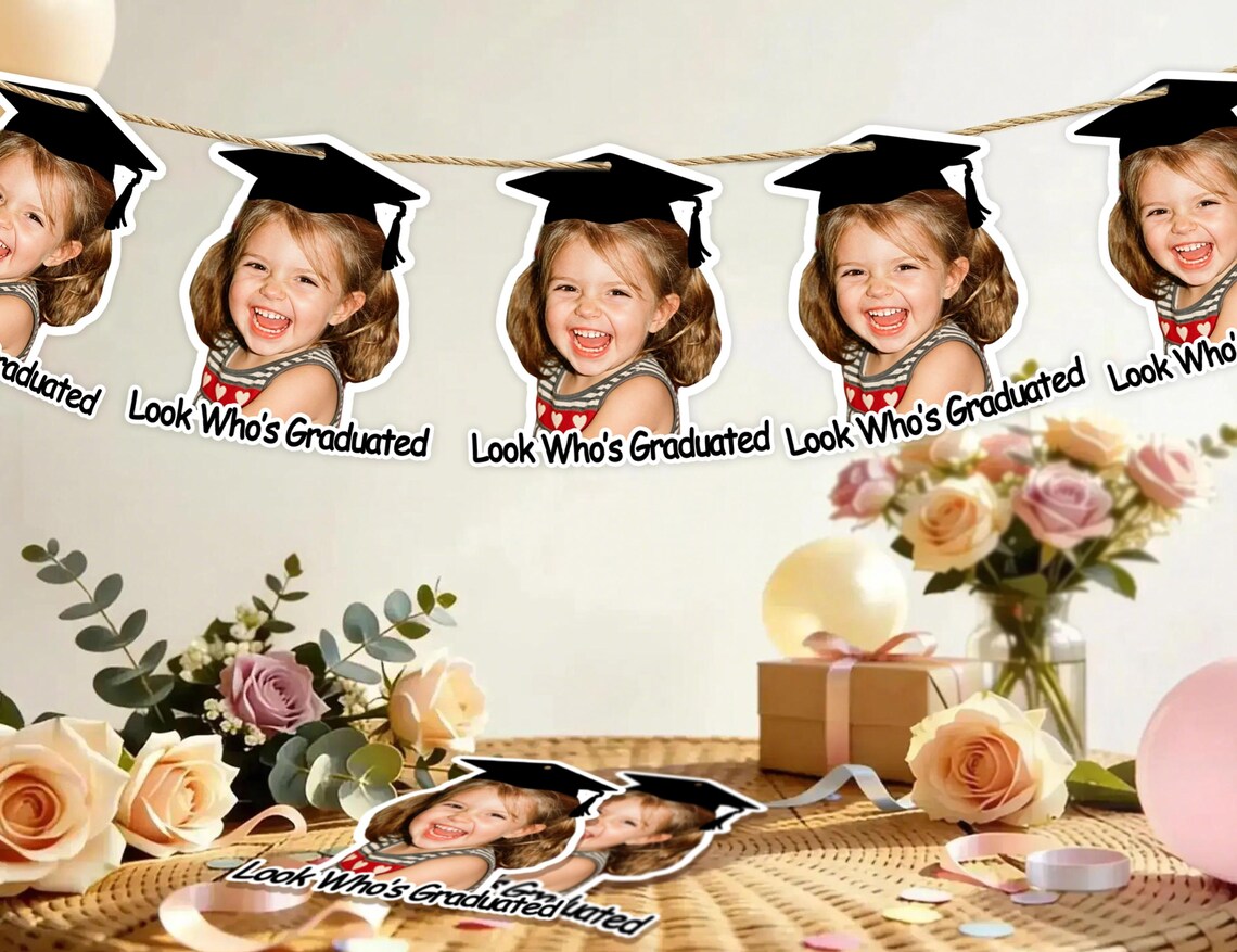 Custom Baby Photo Graduation Banner 2026 | Kids Party Garland