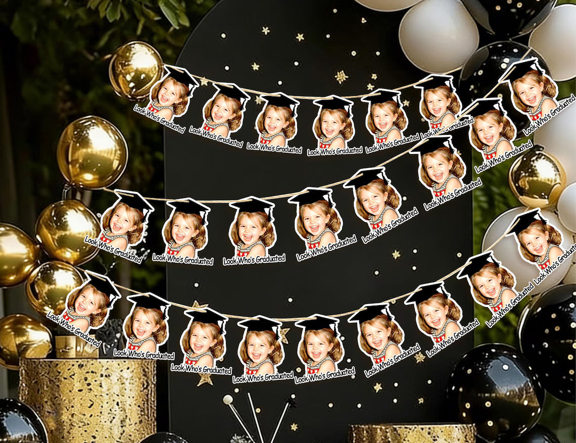 Custom Baby Photo Graduation Banner 2026 | Kids Party Garland