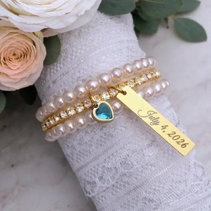 Personalized Bridal Bouquet Wrap Something Blue Charm Gift