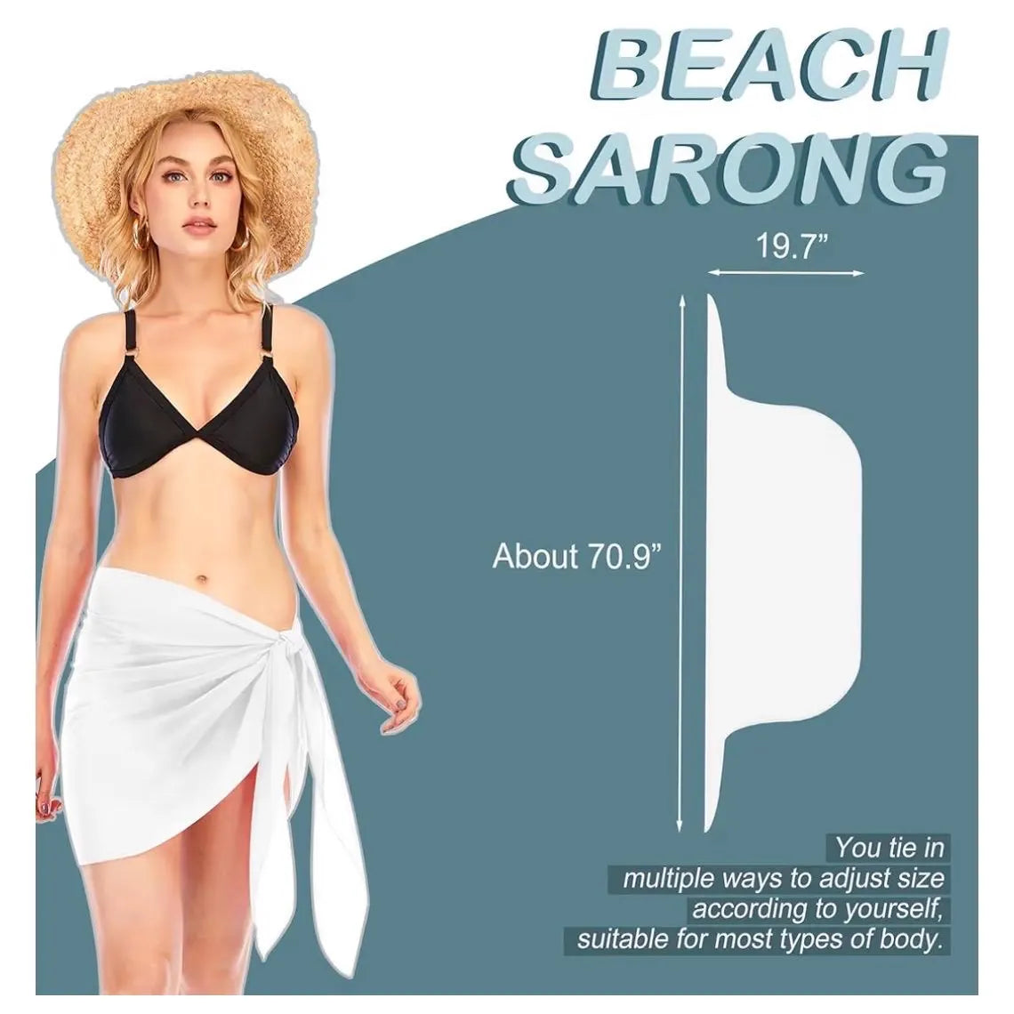Custom Bride Embroidered Beach Sarong | Personalized Cover Up