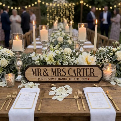 Personalized Wedding Road Sign – Custom Name & Date Sign